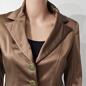Cache Tan Blazer with Gold Accents